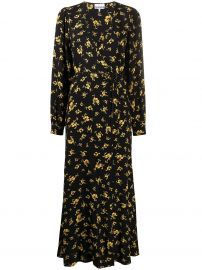 maxi floral print wrap dress at Farfetch